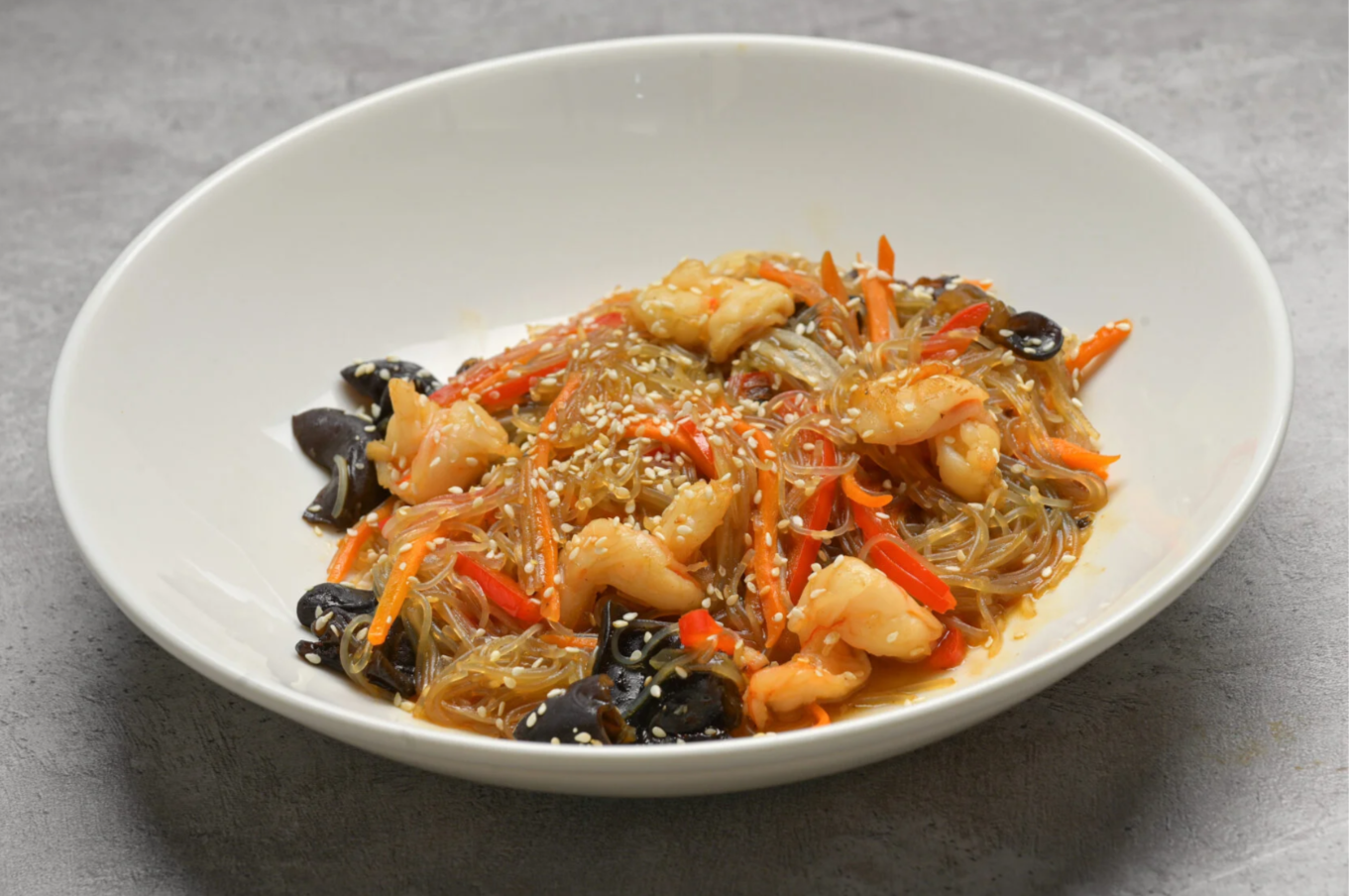 Wok с тигровыми креветками и древесными грибами Wok с тигровыми креветками и древесными грибами