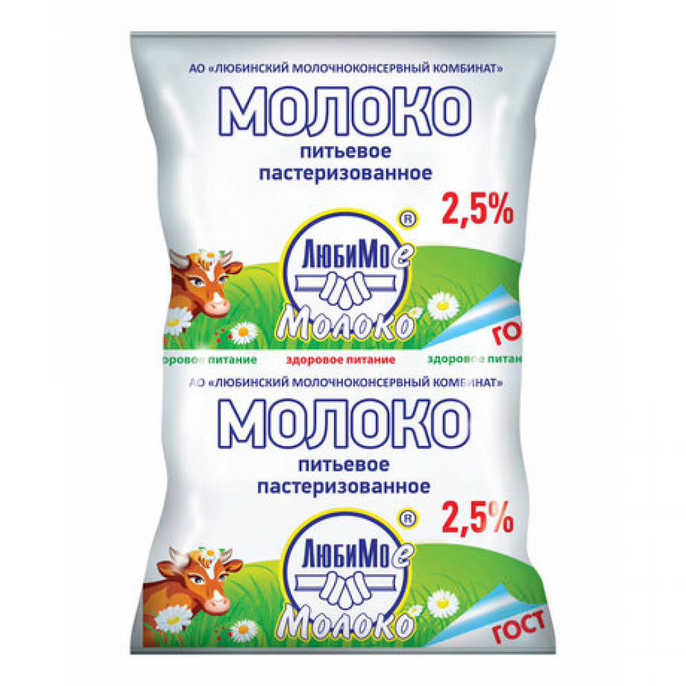 Молоко Любимое молоко пастеризованное 2,5%
900 мл Молоко Любимое молоко пастеризованное 2,5%
900 мл