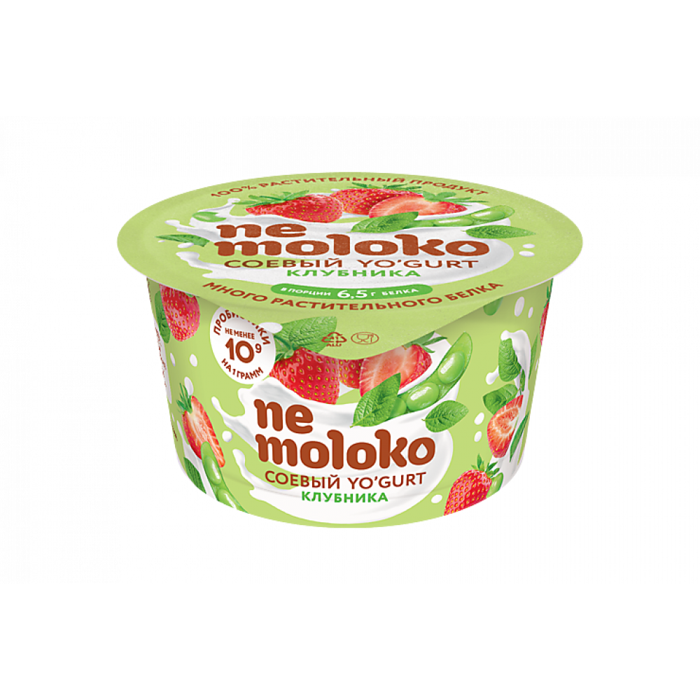 Йогурт соевый «NeMoloko» с клубникой, 130 г Йогурт соевый «NeMoloko» с клубникой, 130 г