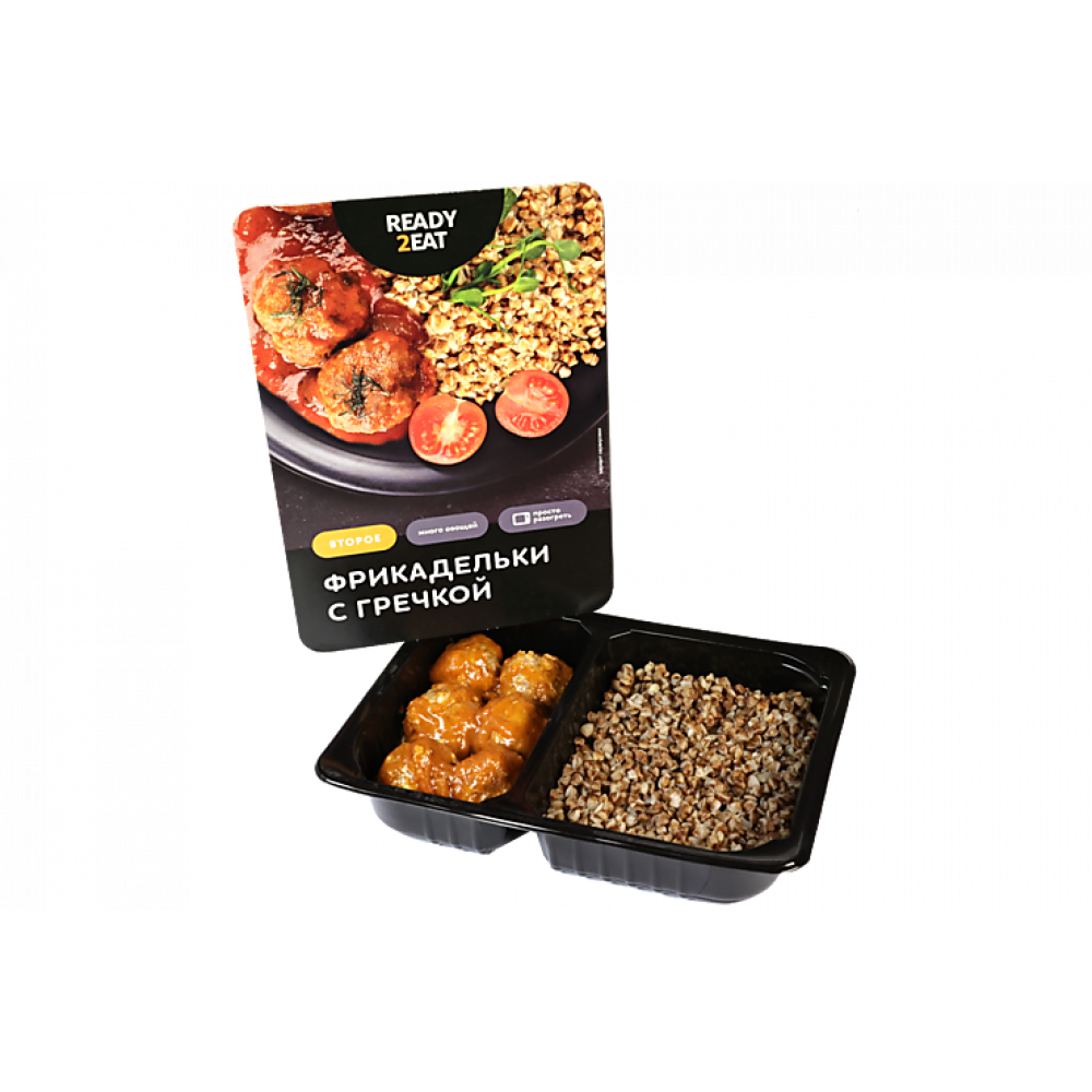 Фрикадельки «Ready2Eat» в томатном соусе с гречкой, 310 г Фрикадельки «Ready2Eat» в томатном соусе с гречкой, 310 г