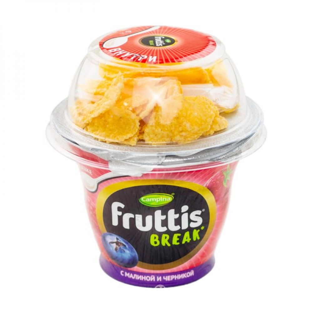 Йогуртный продукт "Fruttis Break", Ehrmann, малина/черника, 2,5%, 175 г Йогуртный продукт "Fruttis Break", Ehrmann, малина/черника, 2,5%, 175 г