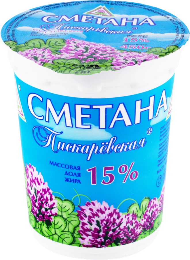 Сметана МЗ ПИСКАРЕВСКИЙ 15%, без змж, 450г Сметана МЗ ПИСКАРЕВСКИЙ 15%, без змж, 450г