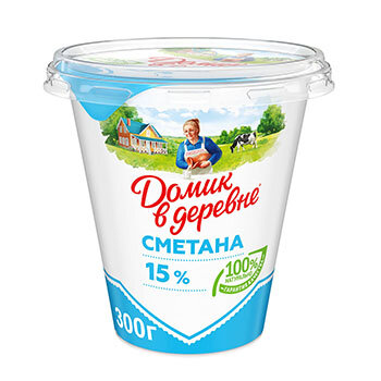 Сметана Домик в деревне 15% 300 гр Сметана Домик в деревне 15% 300 гр