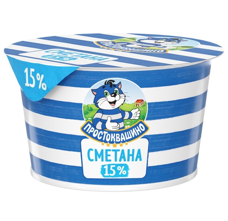 Сметана Простоквашино 15% 180 гр Сметана Простоквашино 15% 180 гр