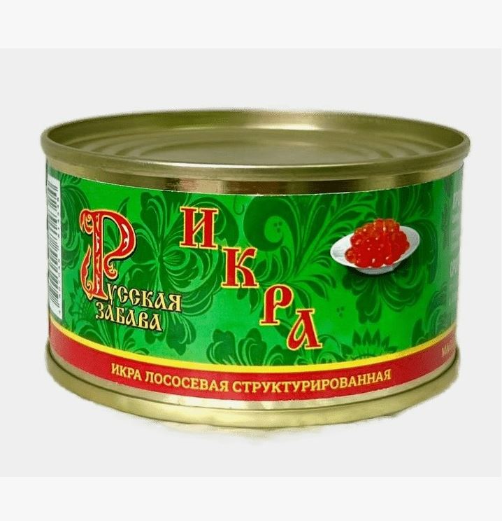 Икра лососевая Русская Забава струкр 120г ж/б Икра лососевая Русская Забава струкр 120г ж/б