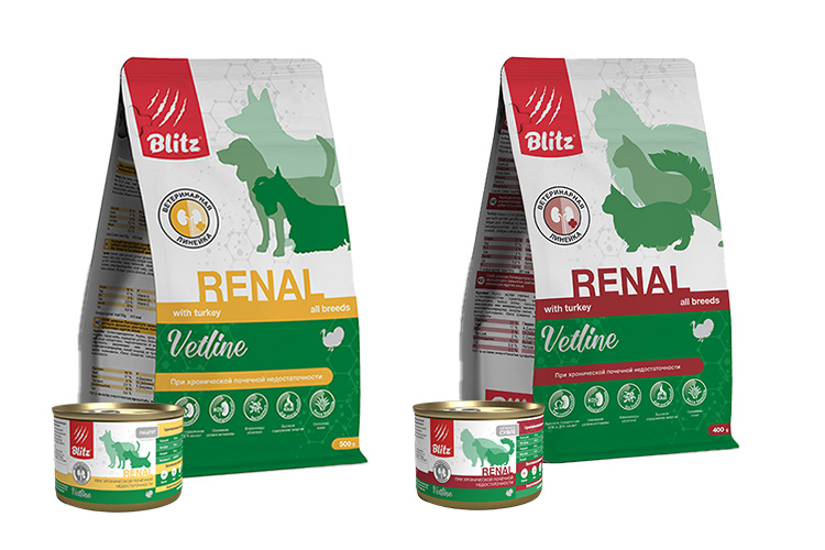 Blitz Vetline Renal диетическийкорм для собак 500г Blitz Vetline Renal диетическийкорм для собак 500г