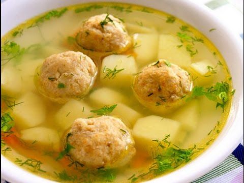 Суп картофельный с фрикаделькми Суп картофельный с фрикаделькми