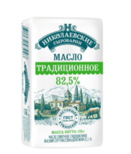 Масло 170г Николаевские сыроварни сливочное Традиционное 82,5% бум/уп Масло 170г Николаевские сыроварни сливочное Традиционное 82,5% бум/уп