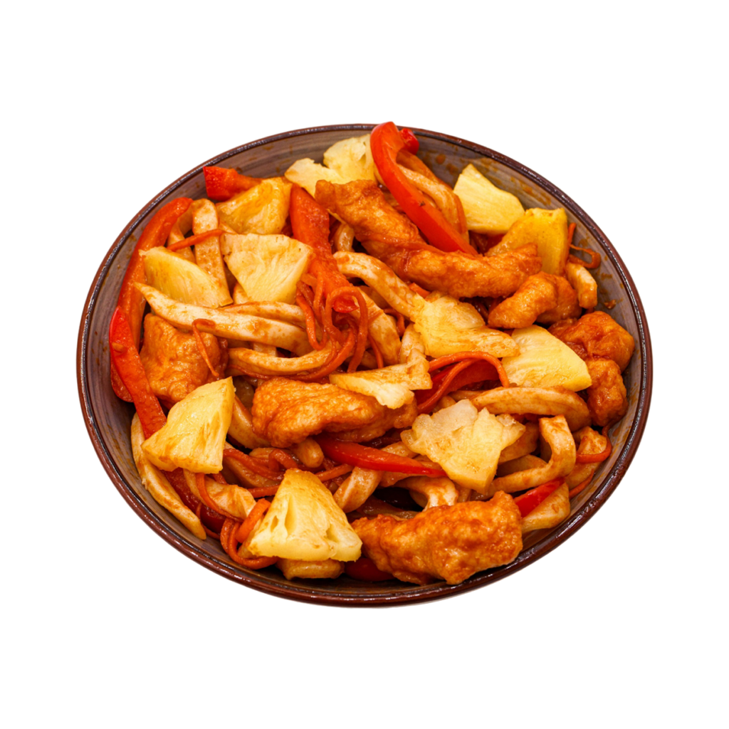 Вок с курицей и ананасами, 340 гр Вок с курицей и ананасами, 340 гр