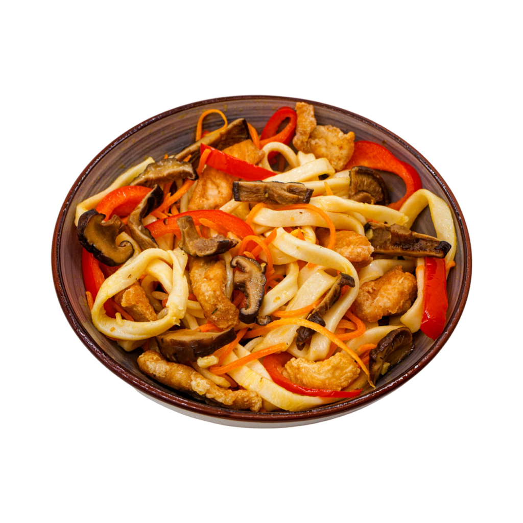 Вок со свининой и шиитаке, 340 гр Вок со свининой и шиитаке, 340 гр