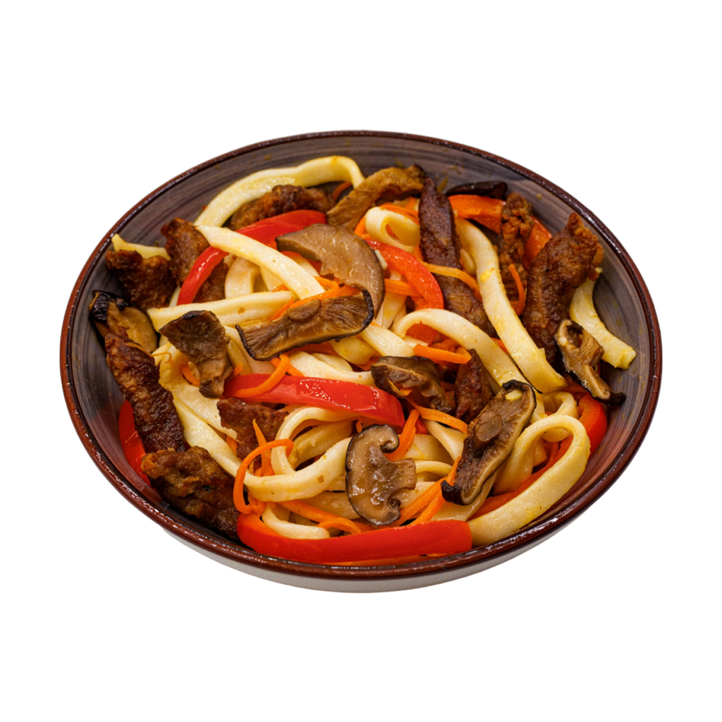 Вок с говядиной и шиитаке, 340 гр Вок с говядиной и шиитаке, 340 гр