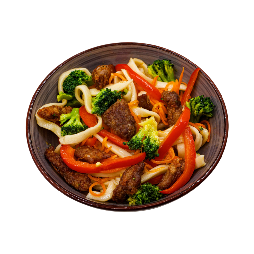 Вок с говядиной и брокколи, 340 гр Вок с говядиной и брокколи, 340 гр