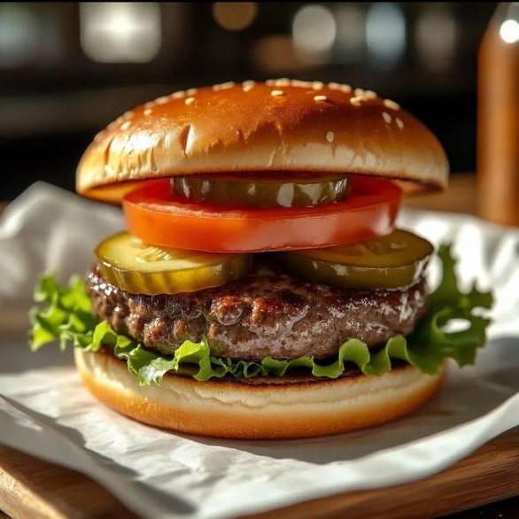 Бургер с говяжьей котлетой