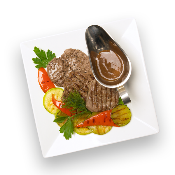 Медальоны из говядины с соусом сливочный демиглас, 180 гр