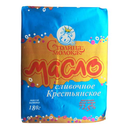 Масло слив. Крестьянское сладко-слив. 72,5% (Столица молока), 180 гр