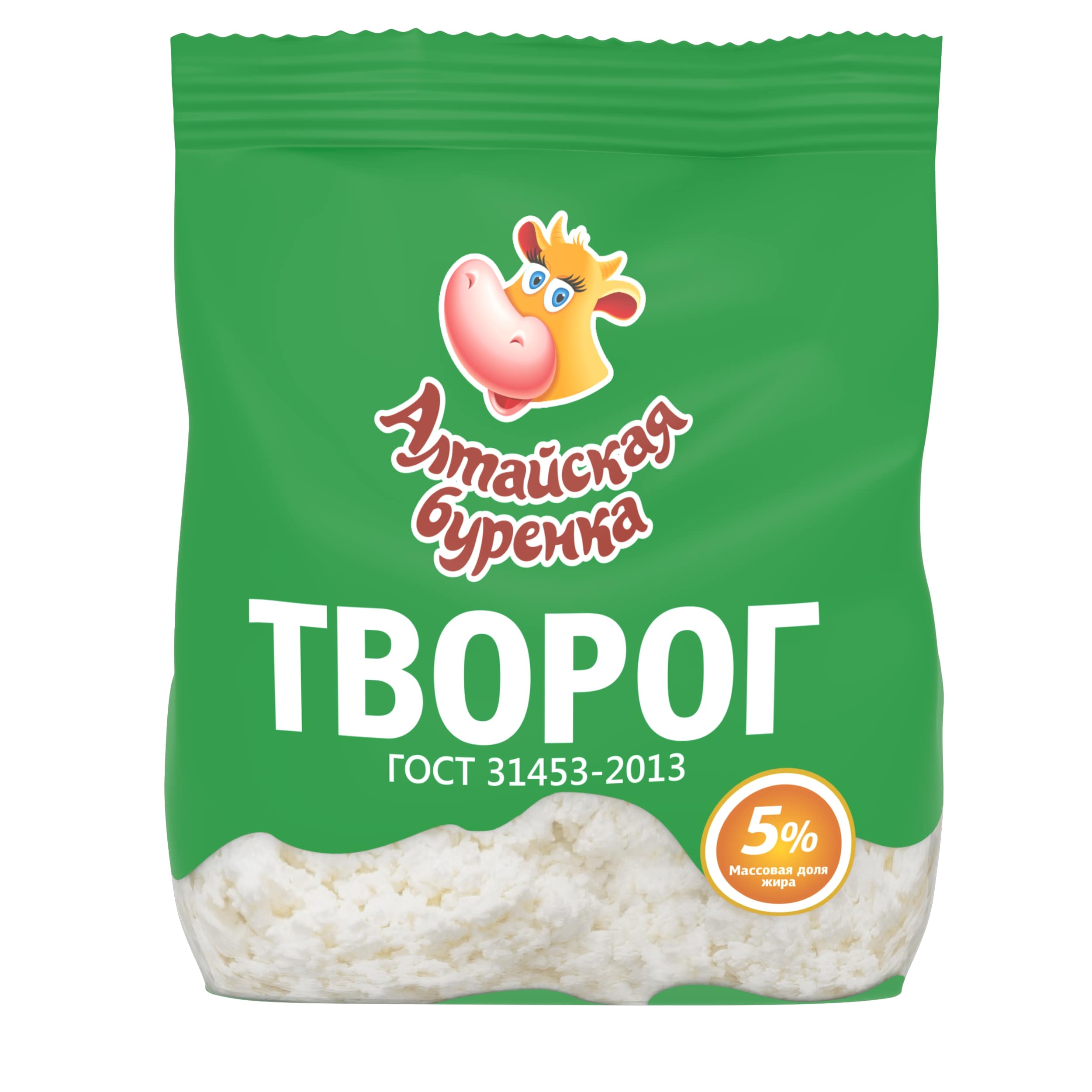 Творог 5% 500 гр, (Алт. Бурёнка)