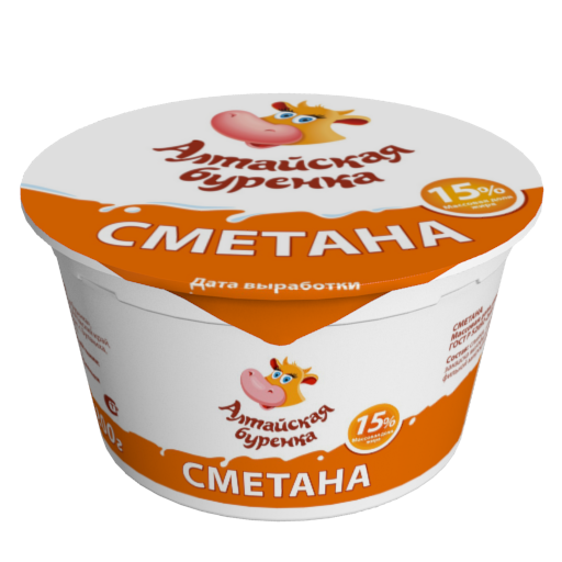 Сметана 15% (Алтайская Бурёнка), 200 гр