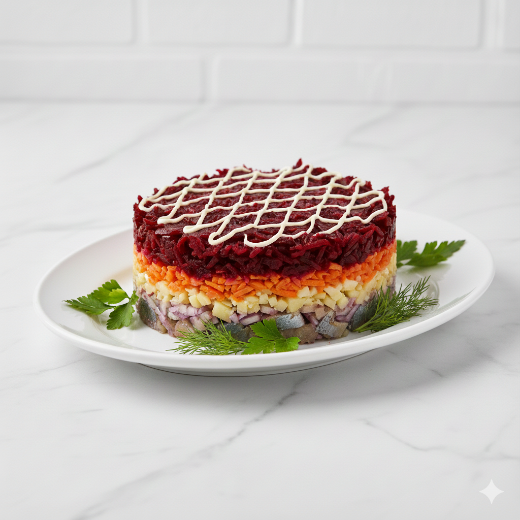 Салат "Сельдь под шубой", 100 гр Салат "Сельдь под шубой", 100 гр