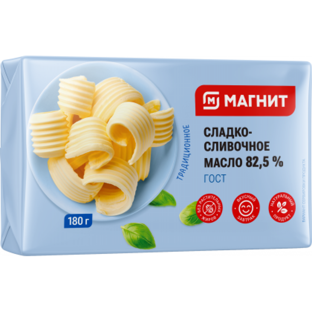 Масло сливочное Магнит Традиционное 82.5% 180г