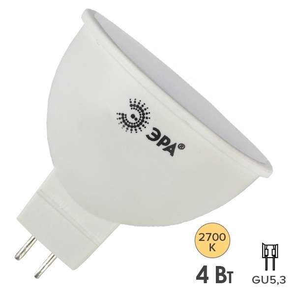 ветодиодная лампа ЭРА LED MR16-4W-827-GU5.3. 