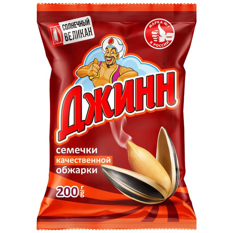 Семечки Джинн Солнечный Великан подсолнечника жареные 200г Семечки Джинн Солнечный Великан подсолнечника жареные 200г