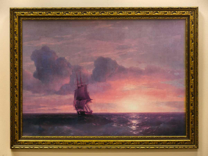 Одинокий парусник картина И.К. Айвазовский репродукция