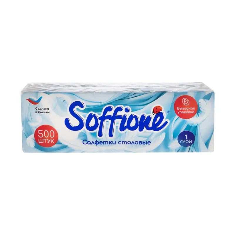 Салфетки бумажные, Soffione, 500 шт. Салфетки бумажные, Soffione, 500 шт.
