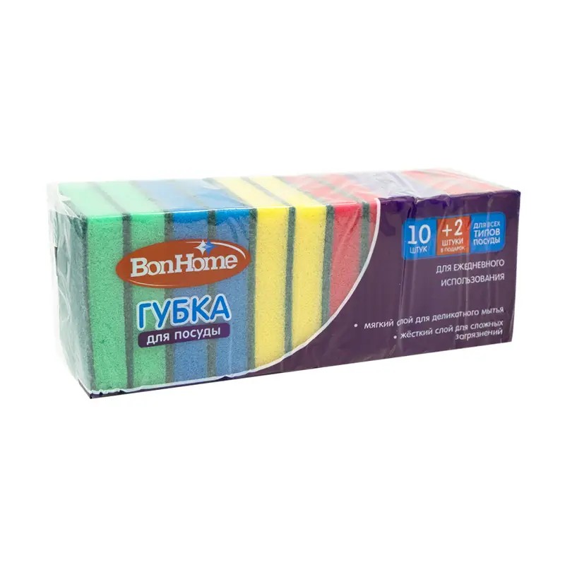 Губка для посуды, BonHome, 12 шт. Губка для посуды, BonHome, 12 шт.