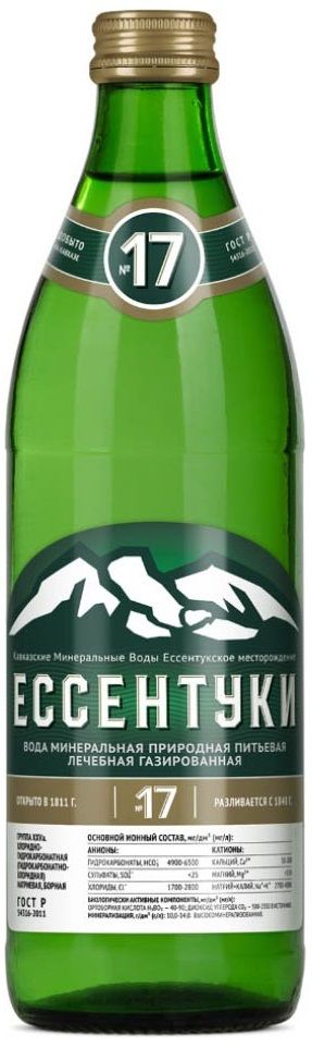 Минеральная вода "Ессентуки №17" 0,45 л ст/б Минеральная вода "Ессентуки №17" 0,45 л ст/б