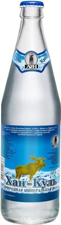 Вода минеральная "Хан-куль" 0,5 стекло сильногазирован. Вода минеральная "Хан-куль" 0,5 стекло сильногазирован.
