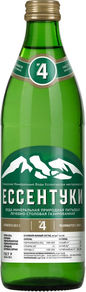Минеральная вода "Ессентуки №4" 0,45 л ст/б Минеральная вода "Ессентуки №4" 0,45 л ст/б