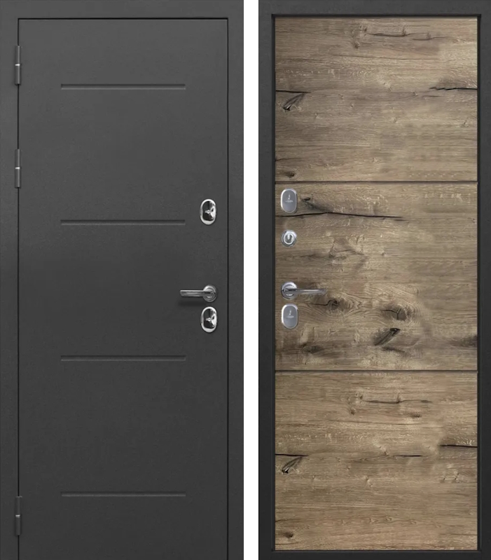 Входная дверь 11 см ISOTERMA Серебро дуб пацифик