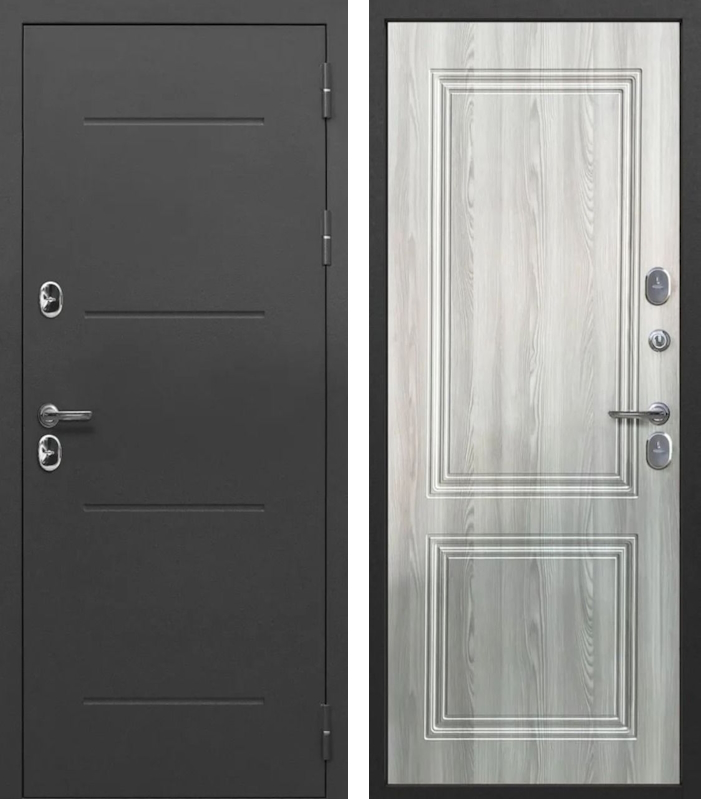 Входная дверь 11 см ISOTERMA Серебро Ривьера Айс 