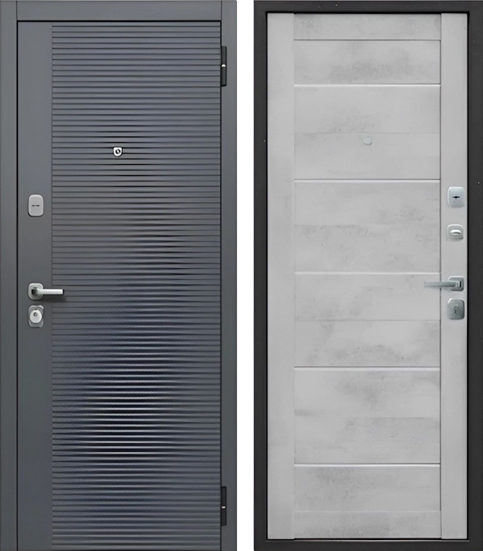 Входная дверь 7,5 см Бостон Бетон снежный Царга Россия