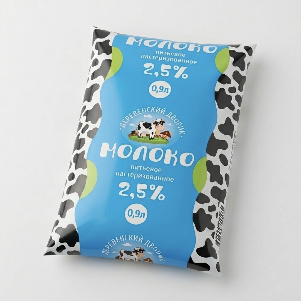 Молоко "Деревенский дворик" 2,5%, 0,9 л Молоко "Деревенский дворик" 2,5%, 0,9 л