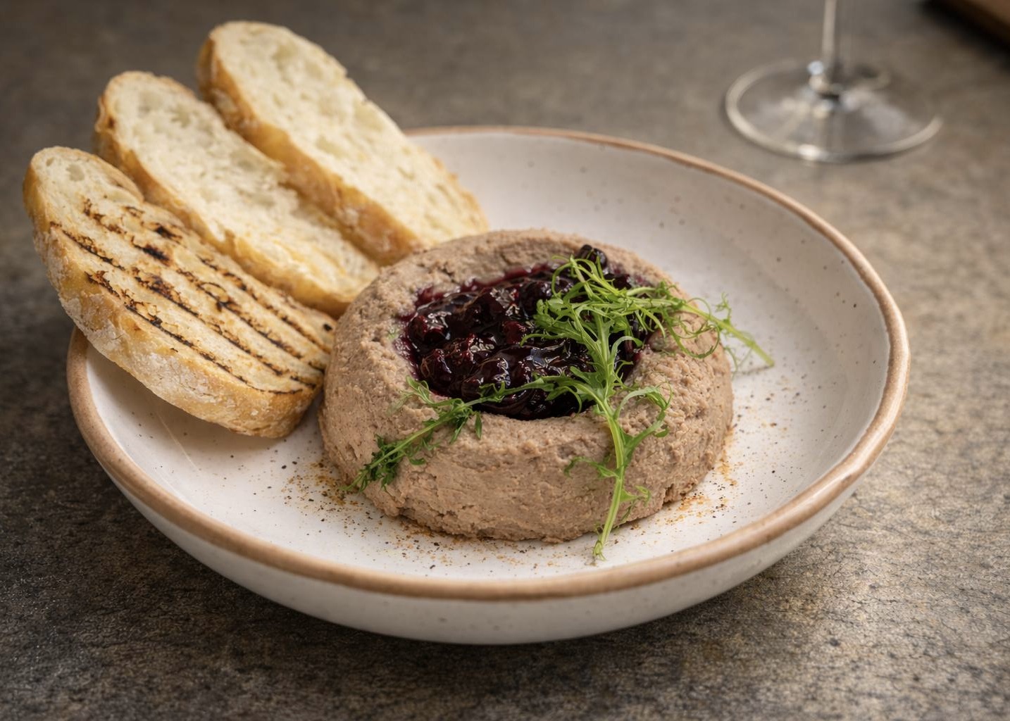 Паштет из печени с вишневым конфитюром