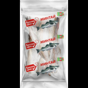 Минтай Красная цена замороженный непотрошеный без головы