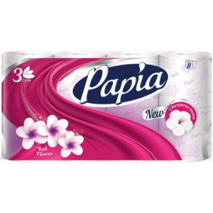 Бумага туалетная PAPIA Bali Flower 3-слоя, 8шт