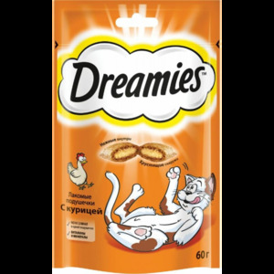 Лакомство для кошек подушечки с курицей ТМ Dreamies (Дримс)
