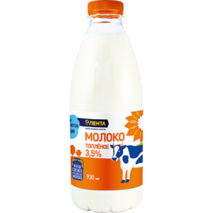 Молоко пастеризованное топленое ЛЕНТА 3,5%, без змж