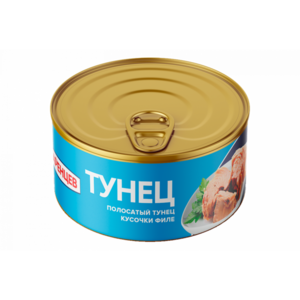 Тунец полосатый «Баренцев» кусочки филе, 140 г