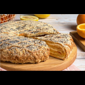 Курник с творогом, курагой и апельсинами