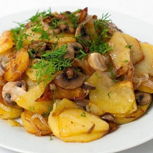 Картофель жареный с грибами