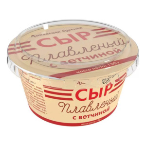 Плавленый сыр "Алтайская буренка" с ветчиной 35%, 130г