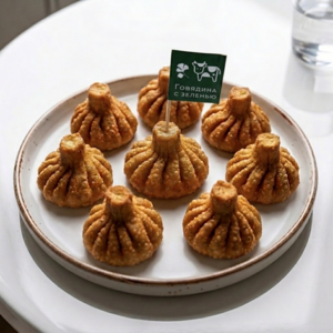 Хинкали с говядиной и зеленью (жареные)